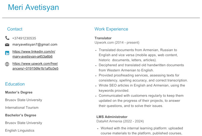 translate your documents from english into eastern armenian and vice versa